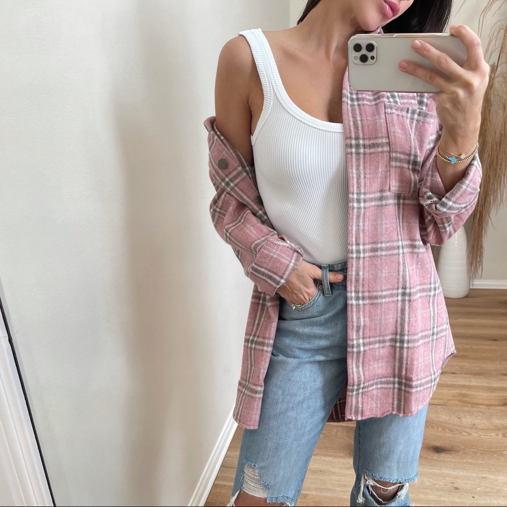 Pink Plaid Button Down Shirt - Picture 2 of 13